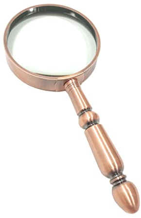 Lupe aus Metall, Vintage oder Retro, zum Lesen von Zeitungen, Lesen von Büchern, Recherchen, Dekoration, um kleine Details zu sehen, für Sehprobleme, Geschenk für Freunde (Metall, 75 mm)