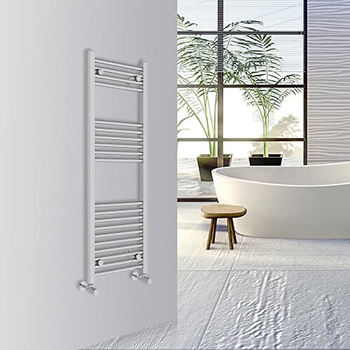 Warmehaus Straight Bathroom Heated Towel Rail Warmer 1200x400mm Chrome | Central Heating Bathroom Ladder Radiator, 1.5mm Premium Mild Steel, Wall Mounted, Durable Finish, For Kitchen, Living Room