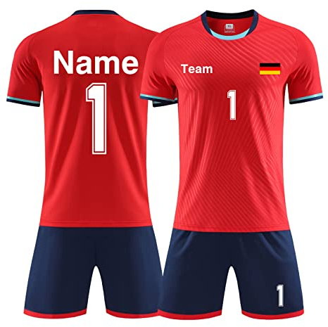 LAIFU Personalisierte Fußballtrikots T-Shirt Shorts Jeder Name Nummer Team Logo - Fußballtrikot Kinder Erwachsener Benutzerdefiniert Trikot