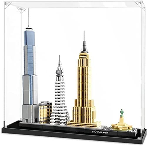 Acryl-Vitrine für Lego Architecture Series Street View New York 21028 Bausatz, staubdichte Vitrine – nur Vitrine(2mm)