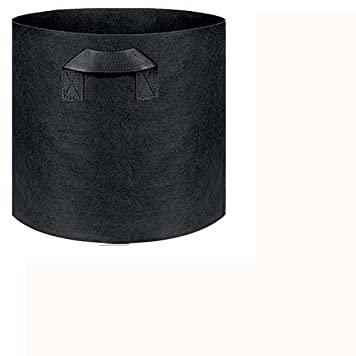 QUINTRA Vaso in tessuto non tessuto con manici, resistente fioriera da giardino per patate, pomodori, verdure e frutta, nero, 25 cm (nero, F)