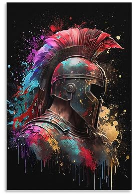 Poster mit griechischer Mythologie, Krieger Sparta (4), Gemälde auf Leinwand, Wandkunst, Poster, Scroll Bild, Wanddekoration, Heimposter, 60 x 90 cm