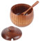 Uadme Azucarero De Madera,Tarro De Especias De Madera,Azucarero Con Cuchara Y Tapa,Herramienta De Cocina