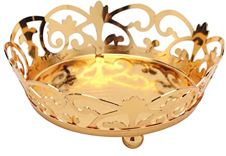 MISNODE Gold-Servierschalen, Obstschale, Antiker Stil, Hohl, Schöner Snacktisch für Familienessen, Partys, Gebäck, Süßigkeiten, Dekorative Schalen für die Heimdekoration