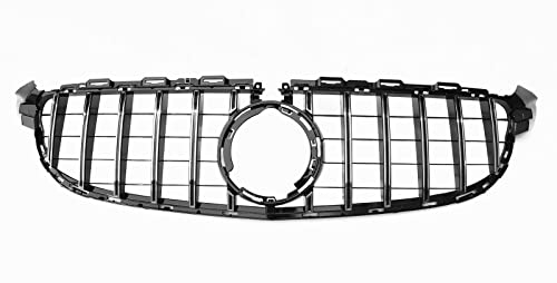 OESUP Front Grill Silberner Kühlergrill Für Mercedes Für Benz W205 C63 C63S Für AMG 2019-2021 Nur Mit Kameraloch Auto Für GTR Panamericana Style Grid Kühler-Grill