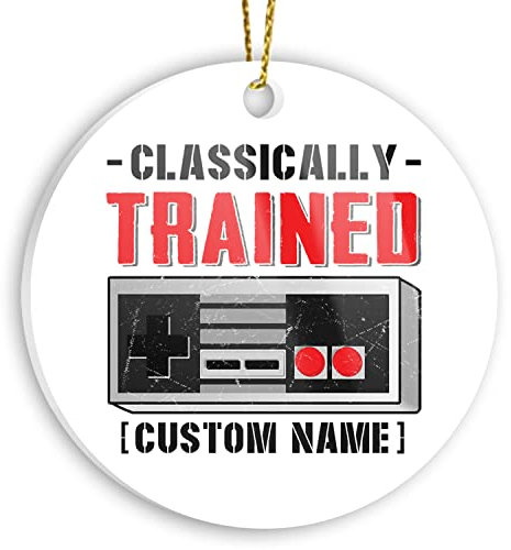 Weihnachtsanhänger Christbaumschmuck Anhänger Keramik Weihnachtsbaumschmuck Weihnachtsdeko Anhänger Personalisierter Namens-NES-Controller, Klassisch Ausgebildetes Ornament