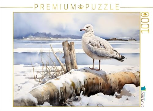 Puzzle · Mit der Fähre zur InselEine Möwe wartet auf den Frühling | Eine Möwe wartet auf den Frühling · 1000 Teile · Lege-Größe 64 × 48 cm · CALVENDO Puzzle