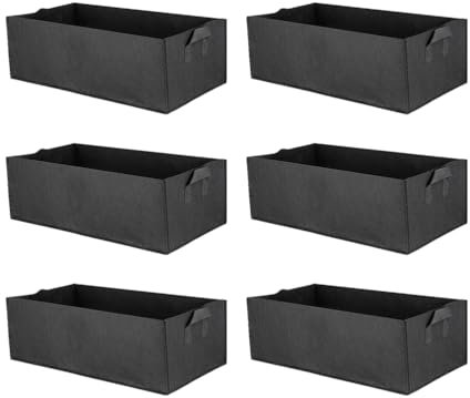 SUPVOX 6pcs Fabric Raised Garden Bed Non Woven Plant Bag Grow Bag Runner Bean Planters Outdoor Fabric Pots Container Containers for Fruit Nursing Tree Planting Bags Growth Bag Felt Square