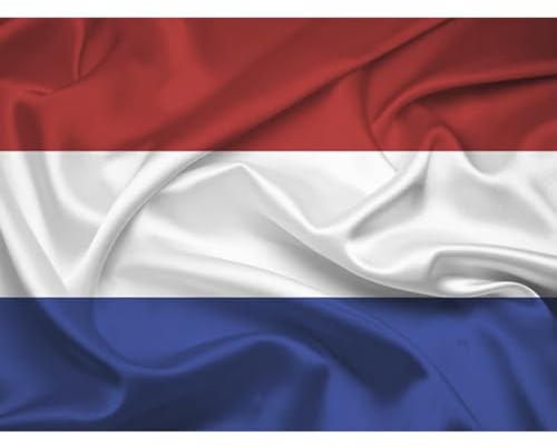 Bandera de Holanda, Bandera 90cm x 150cm, Bandera Grande con Trabilla para Mástil y Cordones para Sujetar, Bandera Ligera, Bandera para Deportes, Fútbol, Manifestaciones, Edificios,