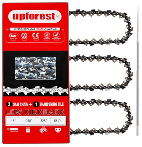 20MLPX66 Sägekette 40,6 cm (16 Zoll), 0,325 cm Teilung, 0,50 Zoll Stärke, 66 Treibglieder, passend für Husqvarna 430,435,445, 543XP und mehr – 591095766, H23–66 (3 Ketten)