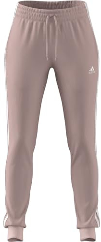 Adidas - Pantaloni da donna con 3 strisce, slim, rosa sabbia S