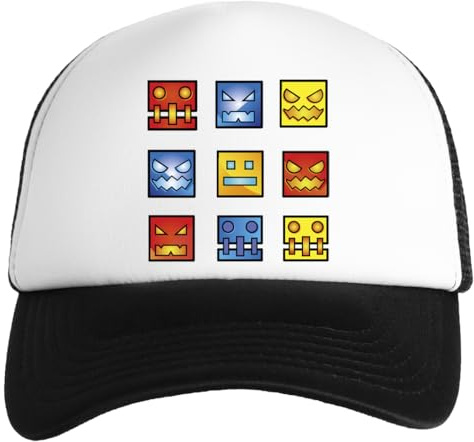 Generisch Geometrie Dash Symbol Gesicht Weiße Kinder Baseball Cap Unisex Snapback