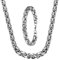 ZAMXHUG Königskette Armband Einstellbare Set - 2 pcs Königskette Silber Herren Edelstahl, 5mm Königskette Halskette aus Edelstahl, Edelstahl Halskette Armband für Herren, Länge 21cm,61cm
