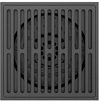 Cubierta de drenaje, cubierta de drenaje de ducha, desagüe de piso de ducha cuadrado dorado, desagüe de piso de ducha cuadrado de 4 pulgadas con rejilla de inserción de azulejos extraíble multiusos in