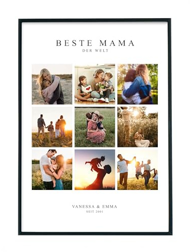 4one Pictures Mama Geschenk personalisiert mit Fotos – Poster für Mutter von Kindern – Muttertagsgeschenk, Geburtstagsgeschenk, Geschenkidee Muttertag, Geburtstag (2. Beste Mama Collage)