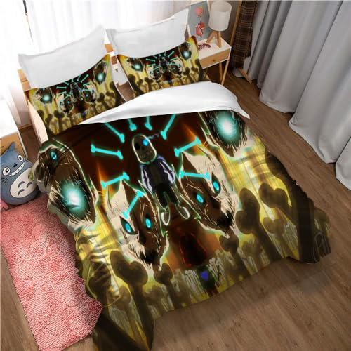 Ste-X Bettbezug Für Teenager Und Erwachsene, Undertale-Spiel-Bettwäscheset Mit 2 Kissenbezügen, Bettbezugset Mit Reißverschluss, Atmungsaktiv Und Hautfreundlich (135x200cm,Undertale 02)