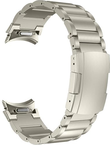 MaKTech Titanium Armband,Metall-Armband mit Nahtlosem Stecker,für Samsung Galaxy Watch 7 FE 6 5 4,40/42/43/44/45/46/47mm (Titan)