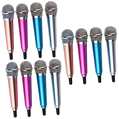UPKOCH 12stücke Mini Mikrofon Für Smartphone k Singing Bar Mikrofon Tragbares Aufnahmegerät Rosy Silber Sky-blau Für Karaoke Und Sprachaufnahmen