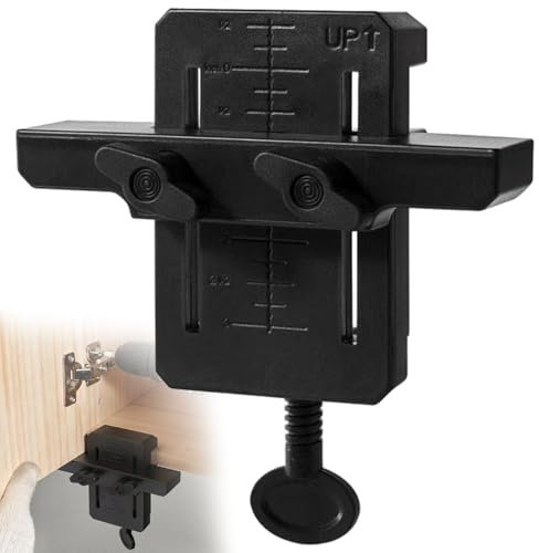 Cabinet Door Installation Positioner, Adjustable Cabinet Hardware Jig, Versatile Hardware Jig High Protective Woodworking Tool for Effortless Alignment,for Most Cabinet Doors, Black