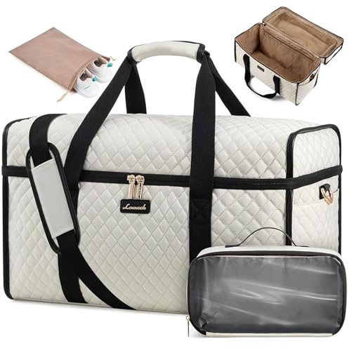 LOVEVOOK Travel Bags for Women, Large Opening Hospital Weekend Gym Bag | Overnight Maternity Duffel Bag, Carry On Holdall Cabin Hand Luggage Flight Womens Bag with Shoe Pocket