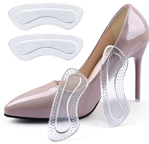 Ysnzaq 5 Paires Protège-Talons en Silicone pour Chaussures,Prévient Ampoules et Talons Fendillés Coussinets Semelles Arrière pour L'arrière du Talon pour Hommes et Femmes. Transparent