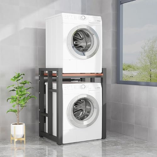 Genérico Organizadores Superiores para Lavadora y Secadora, Soporte apilable para Lavadora y Secadora de Acero Grueso, Estante de Madera para Lavadora y Secadora, Estante apilable para Lavadora, resi