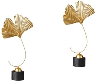 Ciieeo 2 Stück Ginkgo Blatt Ornamente Blatt Tischdekoration Blatt Tischdekoration Ginkgo Blatt Verzierung Bürodekoration Blatt Bastelarbeiten Ständer Zierblätter Zum Basteln