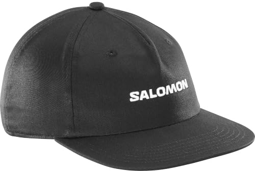 Salomon Logo Flat Cap, Signature Salomon Graphics, Versatile Everyday Sun Protection, Breathable Soft Cotton Adjustable Comfort