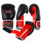 MAR Boxing Gloves Men Women Adult Unisex Kids Genuine Cow Hide Leather Sparring Training Gloves MMA Sparring Kickboxing Heavy Punch Bag Mitt Work Training Muay Thai Fighting (Black & Red, 18 OZ)