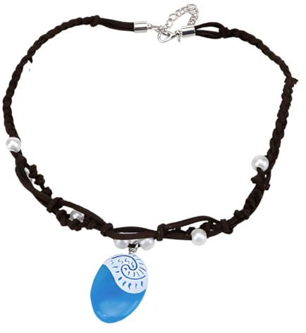 NHQZ Kette für Vaiana,Moana's Halskette mit Ozean-Anhänger, handgeflochtene, Party-Halskette für Frauen und Mädchen (Blaue im Dunkeln leuchtende)