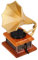 Kisangel Mini Gramophone Rétro Modèle de Phonographe Miniature pour Décoration de Maison de Poupées et Scènes DIY