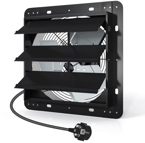 Aygrochy Abluftventilator industriell 300mm, Drehstrom EC Motor Industrie Wandventilator 1650m³/h, Belüftung und Kühlung für Gewächshäuser, Garagen, Loft und Küche
