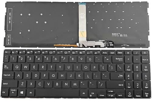 LXCOZED Laptop Keyboard For ASUS for ZenBook for Pro 15 UX535LH UX535LI UX535QA UX535QE United States US With Backlit Blue Gray BlackSilver(Black)