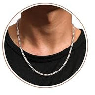 YADOCA Silberkette Herren 925 Silber, 3mm/5mm Halskette Kette für Männer Herren Silber Kette Hypoallergene Panzerkette Halskette Schmuck für Männer