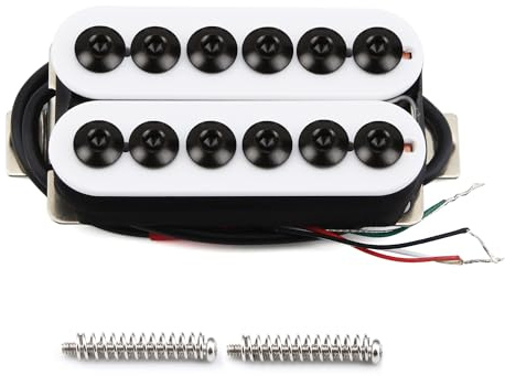 FLEOR Lot de 12 micros hexagonaux réglables Humbucker manche 7-8K pour guitare électrique, blanc