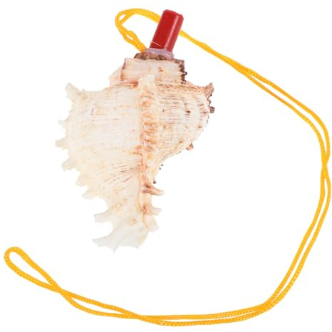 Beavorty Natürliche Muschelpfeife 9 10cm mit Trageband Musikinstrument für Strand Outdoor Musiktherapie