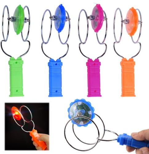 4 Stück Kreisel Leuchtender Magnet, Kreisel für Kinder Metall | Spinner Handgerät Leuchtender Kreisel Farbig Leuchtspielzeug Wiederverwendbar für Geburtstags Weihnachts und Partygeschenke