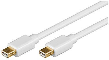 Goobay 52850 Câble de Connexion Mini DisplayPort 1.2, Doré, Blanc, 1m Longueur de Câble