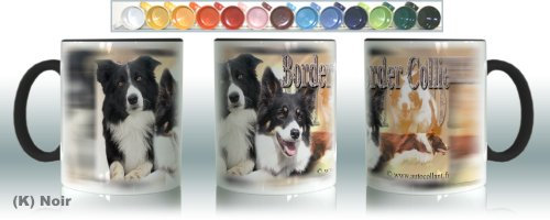 Mug Ceramique (K) Noir Hund Border Collie