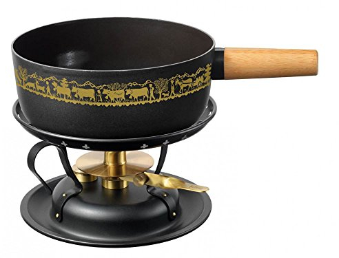 Stöckli Fondue Käsegarnitur Alpaufzug Classic schwarz, 7566.742114HAA