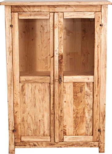 Biscottini Buffetschrank Holz massiv Made in Italy - Vitrinenschrank Vintage 68x25x98 cm - Küchenbuffet buffetschrank landhausstil - Wohnzimmer möbel