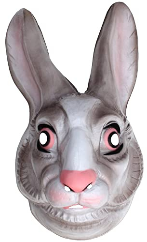 Schöne Tiermaske zum Aufsetzen Maske Hase Plastik Hasenmaske
