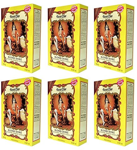 6 X 100g Henna Color Naturhaarfärbemittel Pulver Farbe Öko Goldblond