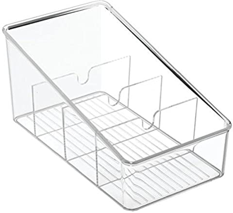 InterDesign iDesign 77650EU Linus Küchen-Organizer Box zur Lagerung von Lebensmitteln, Gewürzpaketen/Tütensuppen, Plastik, klar, 26.7 x 14.6 x 12.7 cm