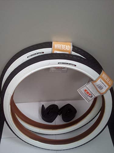 2X CST Weißwand Reifen 20 Zoll 20 x 1.75 | 47-406 (schwarz/weiß + 2 Schläuche AV Ventil)