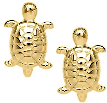 My Gold Damen Mädchen Schildkröte Ohrringe Gold 585 Ohrstecker Echtes Gelbgold (14 Karat) 8mm x 5mm Tortuga O-00164-G401