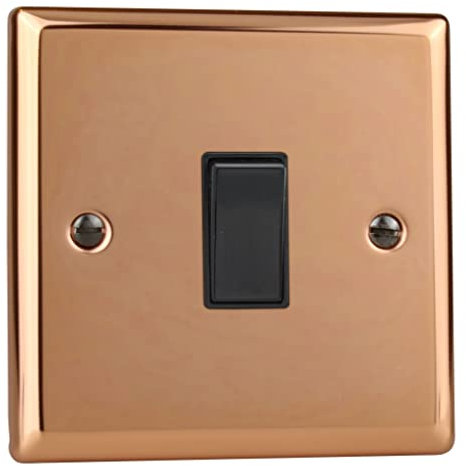Varilight 1-Gang 10A 1- or 2-Way Rocker Switch Polished Copper