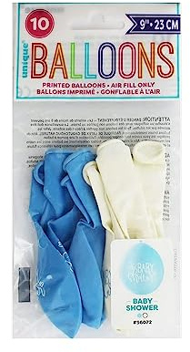 Blue Baby Shower Latex Balloons (22cm) Pack of 10 - Charming Decor for Celebration