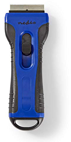 NEDIS Hob Scraper Multi-Surface Non-Scratch Cleaning Tool, 10 Spare Refills, for Glass and Vitroceramic Ceramic Cooktops, Ovens, Stoves and Car Windows