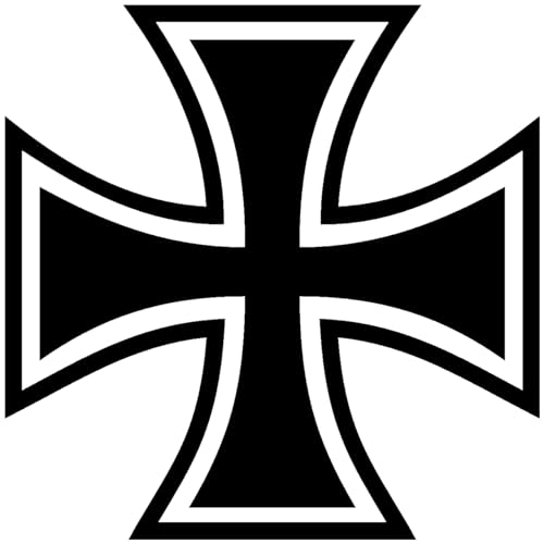 Samunshi® Aufkleber Eisernes Kreuz Motiv schwarz 10 x 10cm